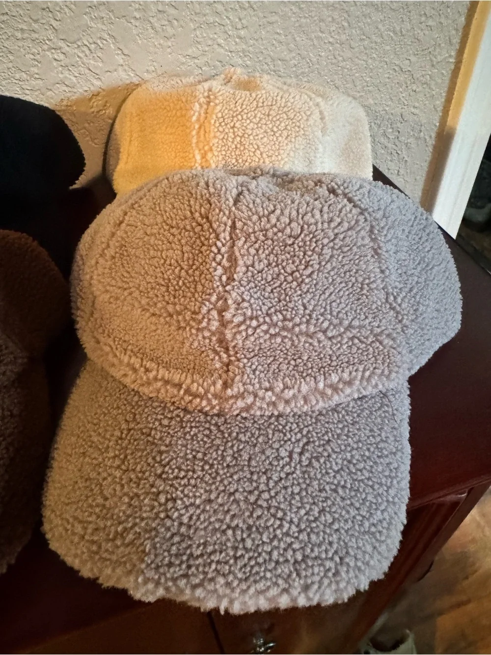 NWT CC Sherpa Baseball Caps - Black, Cream, Brown, Grey
